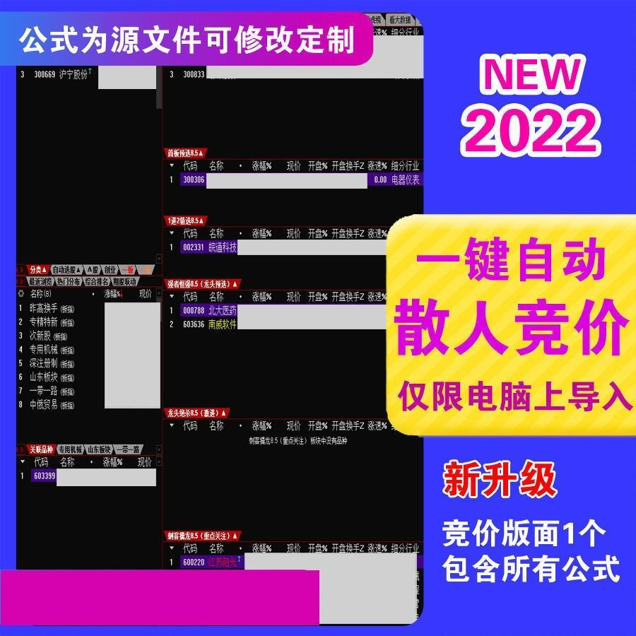 2022散人竞价擒龙系统8.5 终极版指标源码含软件+使用说明插图1