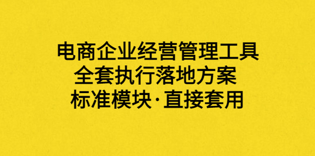 電商企業盈利體系+落地工具包(電商必備)插圖