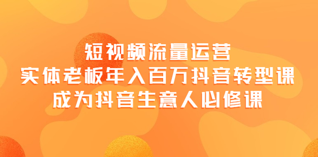 大毛短視頻流量運營網(wǎng)盤分享插圖