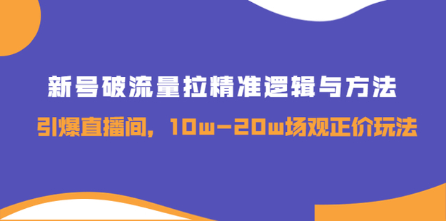 贏家新號破流量拉精準邏輯與方法網(wǎng)盤分享插圖