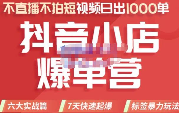 推易电商・2022年抖音小店爆单营【更新10月】，7天快速起爆标签暴力玩法插图