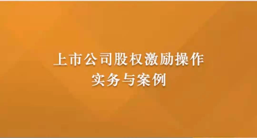 上市公司股權(quán)激勵操作實務(wù)與案例網(wǎng)盤分享插圖