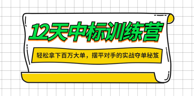 張金洋12天中標(biāo)訓(xùn)練營,大客戶銷售業(yè)績提升網(wǎng)盤分享插圖