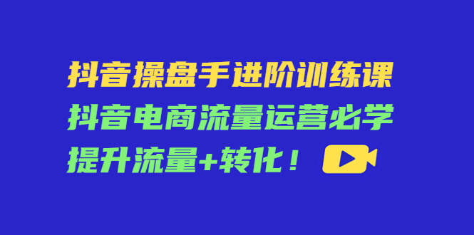 抖音操盤手進(jìn)階訓(xùn)練課,抖音電商流量運營提升流量+轉(zhuǎn)化!插圖