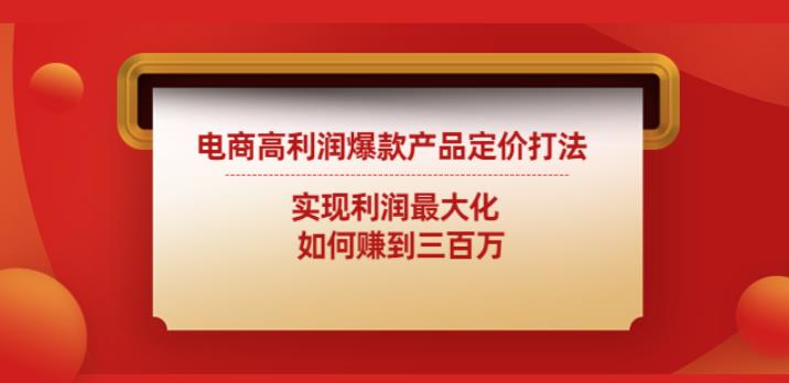 電商高利潤爆款產品定價打法：利潤最大化如何賺到三百萬網盤分享插圖