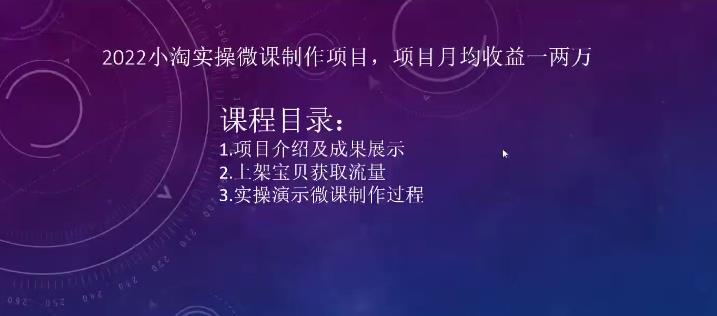 2022小淘實操微課制作項目，項目月均收益一兩萬百度網(wǎng)盤插圖