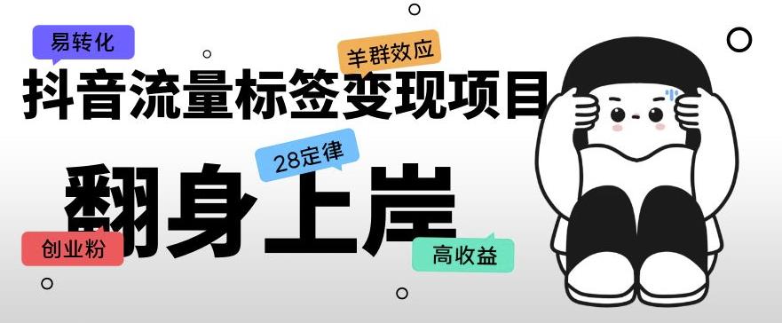 抖音流量標簽變現項目，抖音創業粉輕松轉化單價高百度網盤插圖