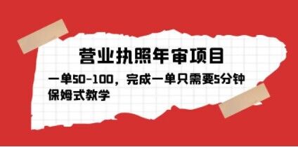 營業(yè)執(zhí)照年審項目保姆式教學，一單50-100，完成一單只需5分鐘百度網盤插圖