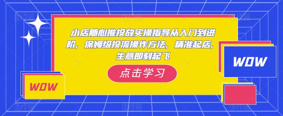 小店隨心推投放實(shí)操指導(dǎo)從入門到進(jìn)階，保姆級(jí)投流操作方法，精準(zhǔn)起店百度網(wǎng)盤插圖