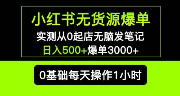 小紅書無(wú)貨源爆單實(shí)測(cè)從0起店發(fā)筆記爆單3000+長(zhǎng)期項(xiàng)目百度網(wǎng)盤插圖