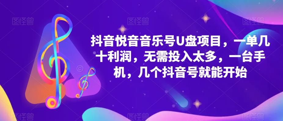 抖音音樂號U盤項目，一單幾十利潤，一臺手機(jī)幾個抖音號百度網(wǎng)盤插圖