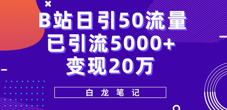 B站日引50+流量，實戰已引流5000+變現20萬實操百度網盤插圖