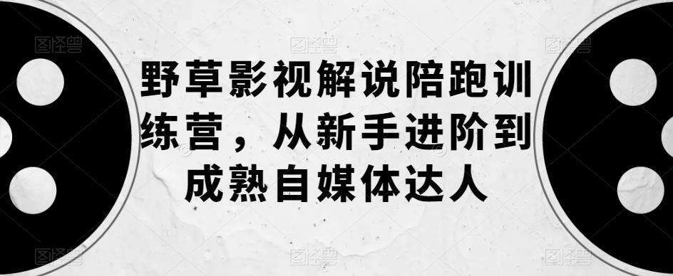 野草影視解說陪跑訓練營 從新手到自媒體達人百度網盤插圖