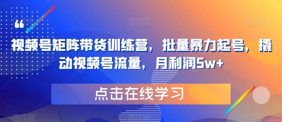 視頻號矩陣帶貨訓練營 批量暴力起號百度網盤插圖