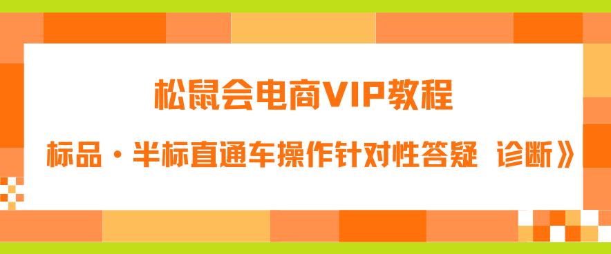 松鼠會(huì)電商VIP教程：《付費(fèi)推廣標(biāo)品?半標(biāo)直通車操作針對(duì)性答疑&診斷》插圖