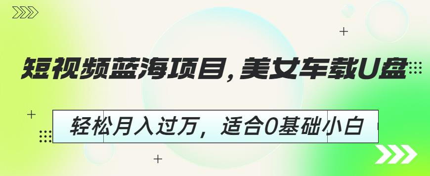 短視頻藍海項目，美女車載U盤適合0基礎小白百度網盤插圖