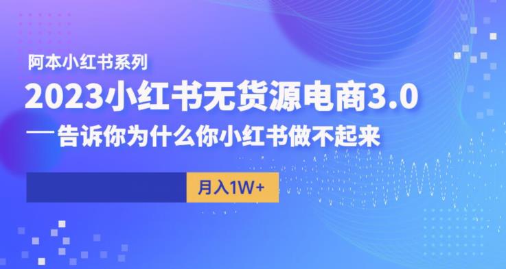 阿本小红书无货源电商3.0，剖析小红书做不起来的详细原因百度网盘插图