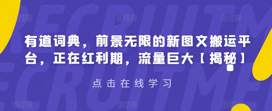 有道詞典新圖文搬運(yùn)平臺(tái)，紅利期流量巨大副業(yè)項(xiàng)目百度網(wǎng)盤插圖