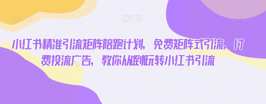 小红书精准引流矩阵陪跑计划，免费矩阵式引流付费投流广告百度网盘插图