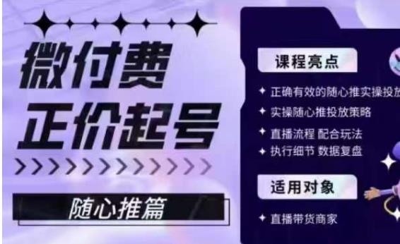 微付费正价起号（随心推篇），正确有效随心推实操投放百度网盘插图