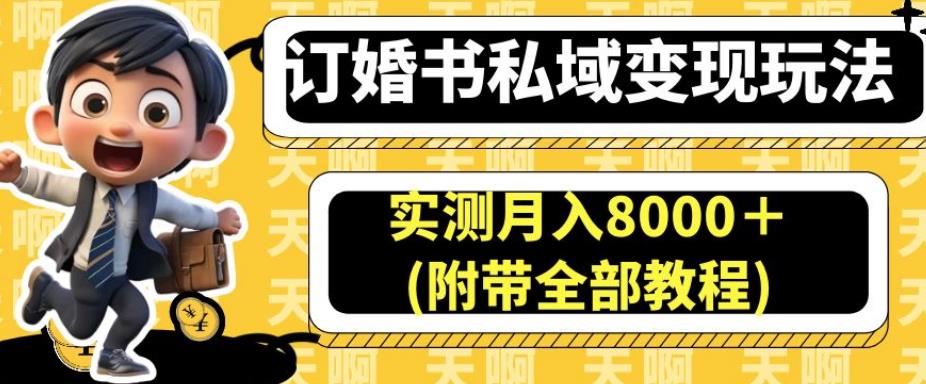 訂婚書私域變現(xiàn)玩法，小白實(shí)操月入8000附帶全部教程百度網(wǎng)盤插圖