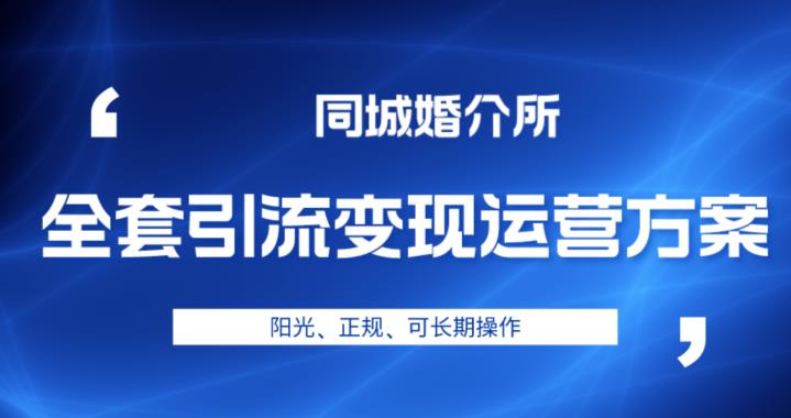 本地婚恋全套引流变现运营方案百度网盘插图