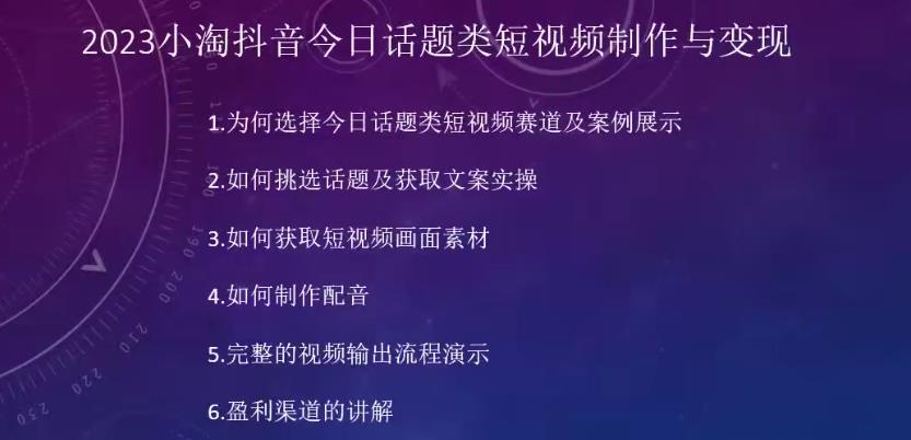 小淘抖音今日話題類短視頻制作與變現(xiàn)短視頻項(xiàng)目百度網(wǎng)盤(pán)插圖