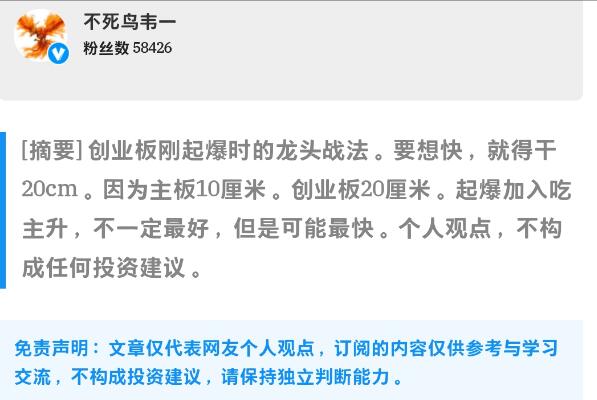 【淘股吧】《不死鳥韋一 20CM龍頭起爆戰法僅用于創業板與科創板 邏輯+原理+回測》插圖