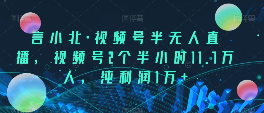 言小北?視頻號(hào)半無(wú)人直播，視頻號(hào)2個(gè)半小時(shí)11.7萬(wàn)人百度網(wǎng)盤(pán)插圖