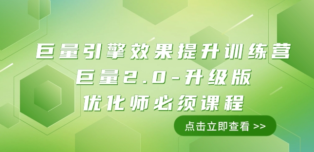 巨量引擎?效果提升：巨量2.0升級(jí)版優(yōu)化師（111節(jié)課）百度網(wǎng)盤(pán)插圖