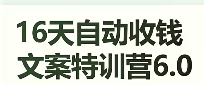 16天自動(dòng)收錢文案特訓(xùn)營(yíng)6.0副業(yè)賺錢百度網(wǎng)盤插圖