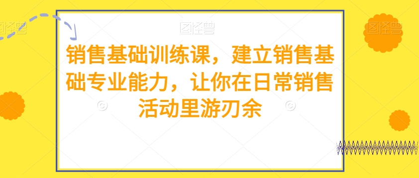 銷售基礎訓練課，建立日常銷售專業(yè)能力百度網(wǎng)盤插圖