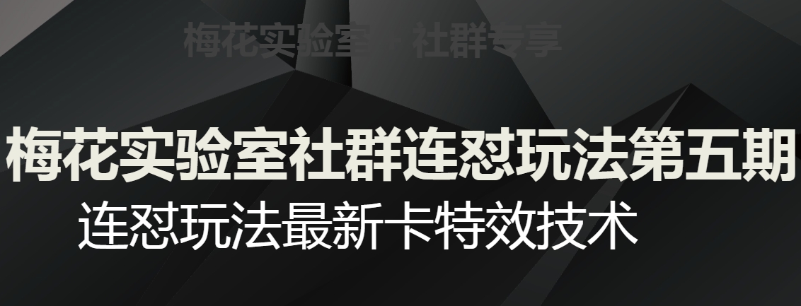 梅花實驗室社群連懟玩法第五期，視頻號連懟卡特效技術百度網盤插圖