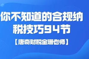 【唐奇財稅金珊老師】你不知道的合規(guī)納稅技巧 94節(jié)百度網盤插圖