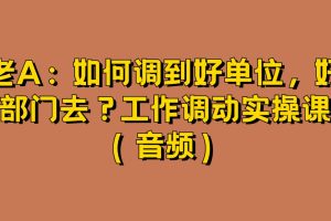 老A：如何调到好单位，好部门去？工作调动实操课百度网盘插图