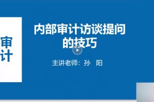 中華會計網校孫陽：2022年內審如何訪談提問（視頻+講義）插圖