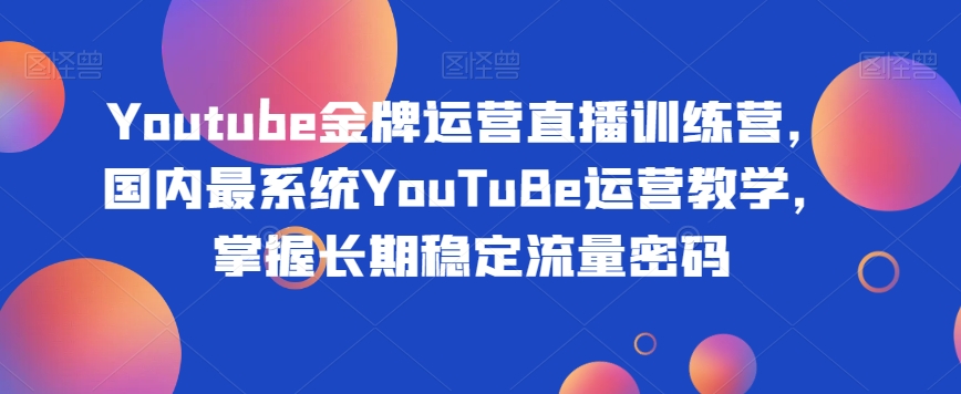 Youtube金牌运营直播训练营，国内YouTuBe运营教学，掌握稳定流量密码百度网盘插图