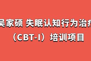 吴家硕 失眠认知行为治疗（CBT-I）培训百度网盘插图