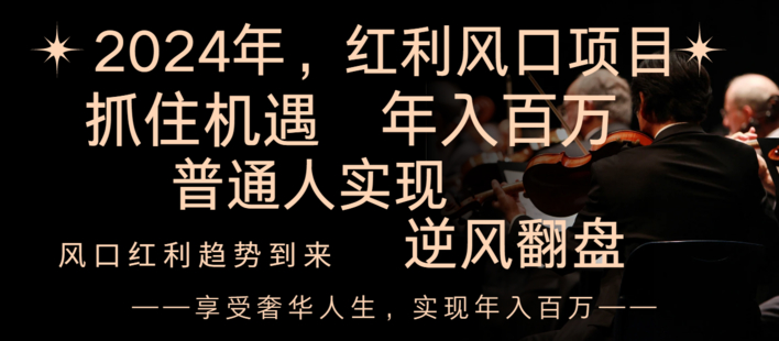 【網(wǎng)賺上新】007.布局2024年紅利風口，抓住機遇，年入百萬，逆風翻盤