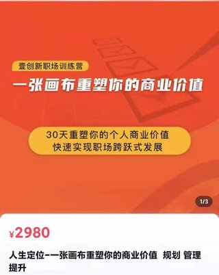 【抖音上新】人生定位-一張畫布重塑你的商業價值 規劃 管理 提升【完結】