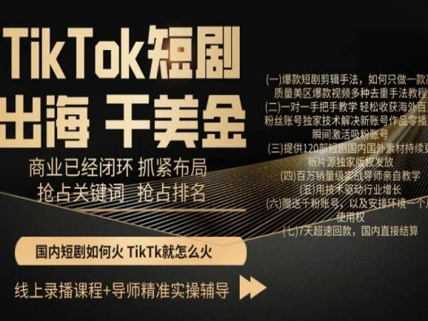 TikTok短剧出海干美金，商业已经闭环抓紧布局，抢占关键词抢占排名插图