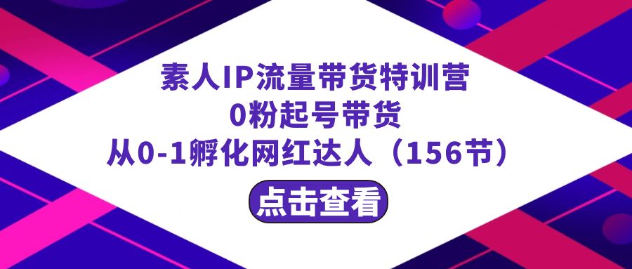 繁星·計(jì)劃素人IP流量帶貨特訓(xùn)營:0粉起號(hào)帶貨從0-1孵化網(wǎng)紅達(dá)人(156節(jié))插圖