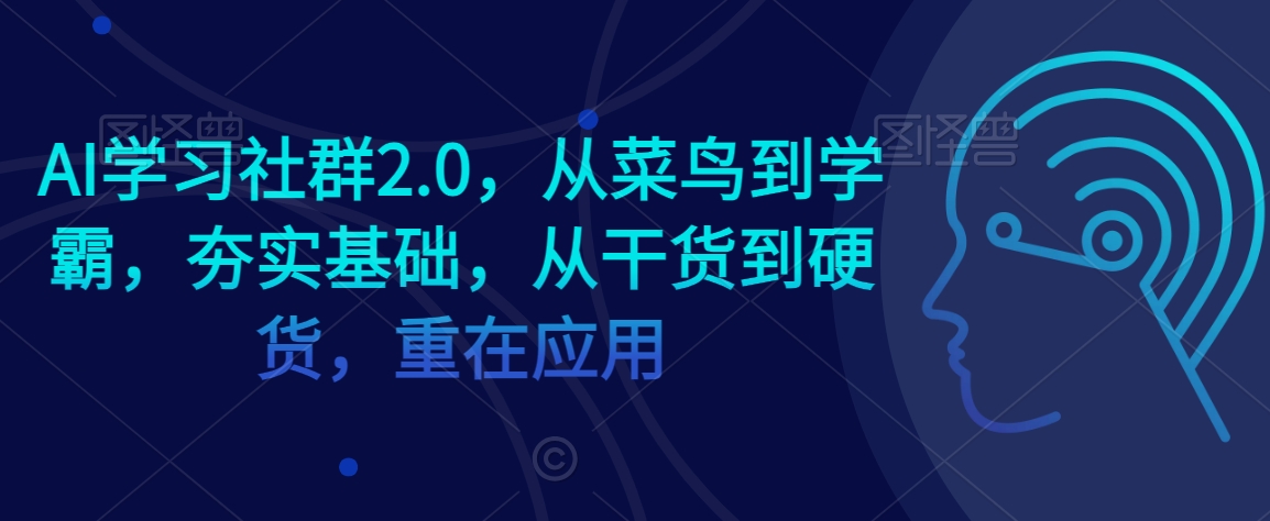 AI學習社群2.0，從菜鳥到學霸，夯實基礎，從干貨到硬貨，重在應用插圖