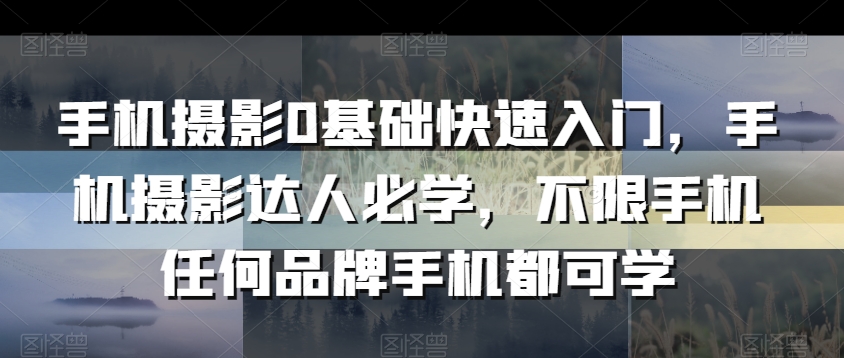 手機(jī)攝影0基礎(chǔ)快速入門，手機(jī)攝影達(dá)人必學(xué)課插圖