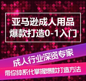 【電商上新】045.亞馬遜成人用品爆款打造0-1入門 系統(tǒng)化講解亞馬遜成人用品爆款打造的流程，90天新品推廣策略和步驟