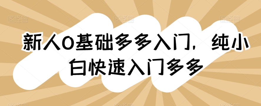 新人0基礎(chǔ)拼多多入門，?純小白快速入門多多插圖