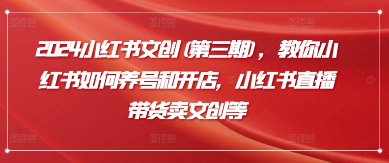 2024小紅書文創(第三期)，教你小紅書如何養號和開店直播帶貨插圖