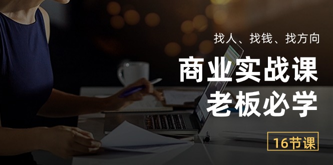 商業(yè)實戰(zhàn)課【老板必學】：找人、找錢、找方向（16節(jié)課）插圖