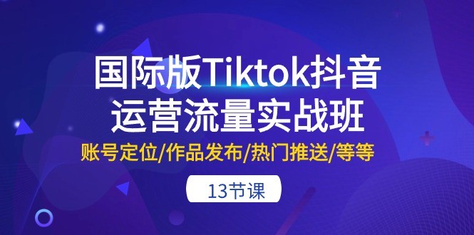 國際版Tiktok抖音運營流量實戰(zhàn)班：賬號定位/作品發(fā)布/熱門推送插圖