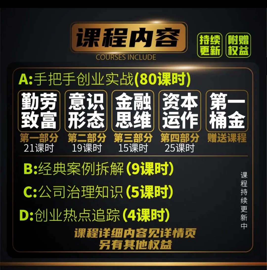 陈杰‮清·森‬源高级创业实战课，手把手教你创业实战＆案例拆解＆公司治理插图1